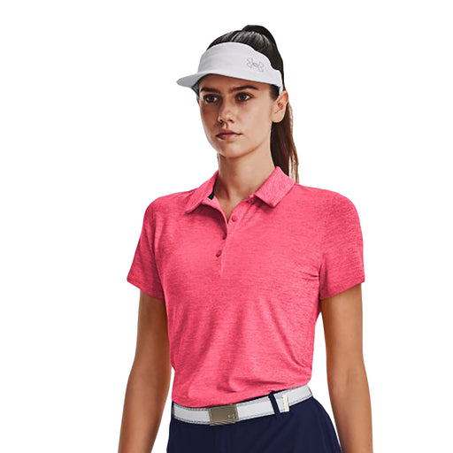 Under Armour Playoff Womens SS Golf Polo - PINK SHOCK 853/XL