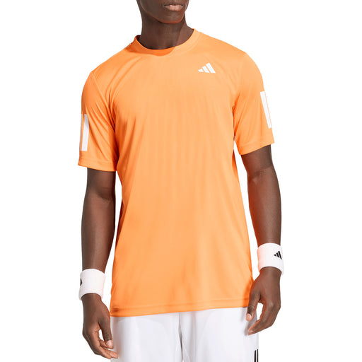 Adidas Club 3 Stripes Mens Tennis Shirt 1 - Pure Orange/XL
