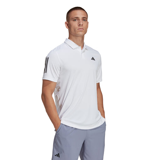 Adidas Club 3 Stripes Mens Tennis Polo - WHITE 100/XXL