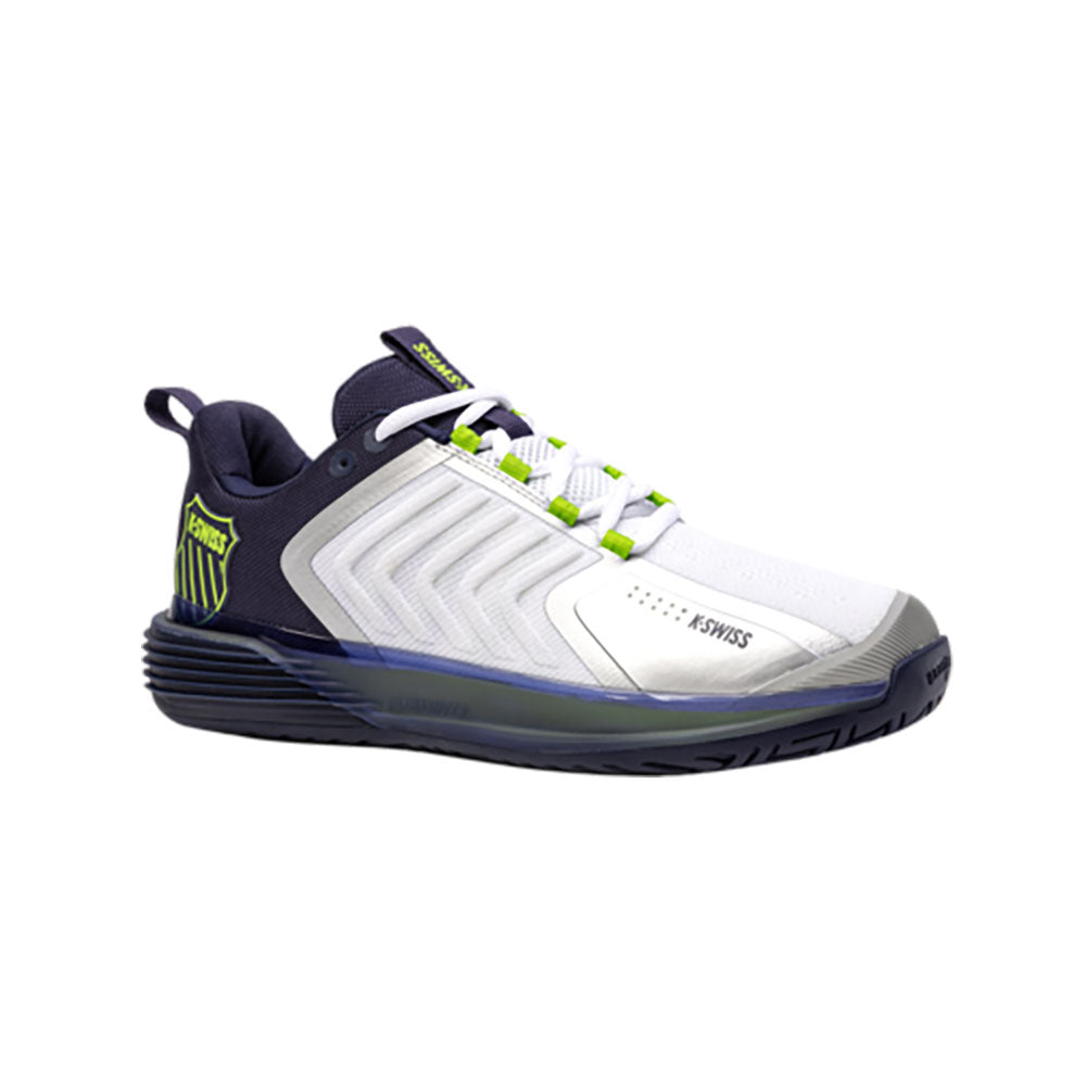K-Swiss Ultrashot 3 Mens Tennis Shoes - Wht/Navy/Lime/D Medium/13.0