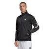 Adidas 3 Stripe Knit Black Mens Tennis Jacket