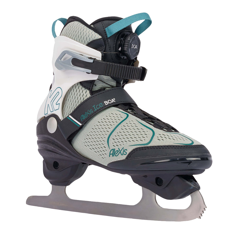 K2 Alexis Ice Boa Womens Figure Blade Ice Skates - Gray/Blue/11.0