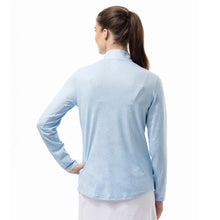 Load image into Gallery viewer, SanSoleil Solshine Foil Prnt Mock Wmn LS Sun Shirt
 - 6