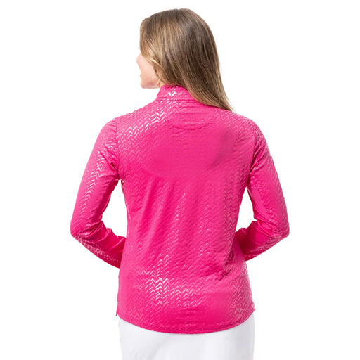 SanSoleil Solshine Foil Prnt Mock Wmn LS Sun Shirt