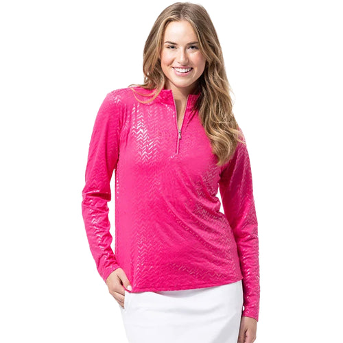 SanSoleil Solshine Foil Print Mock Womens Long Sleeve Sun Shirt - 2