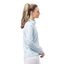 Load image into Gallery viewer, SanSoleil Solshine Foil Prnt Mock Wmn LS Sun Shirt
 - 18