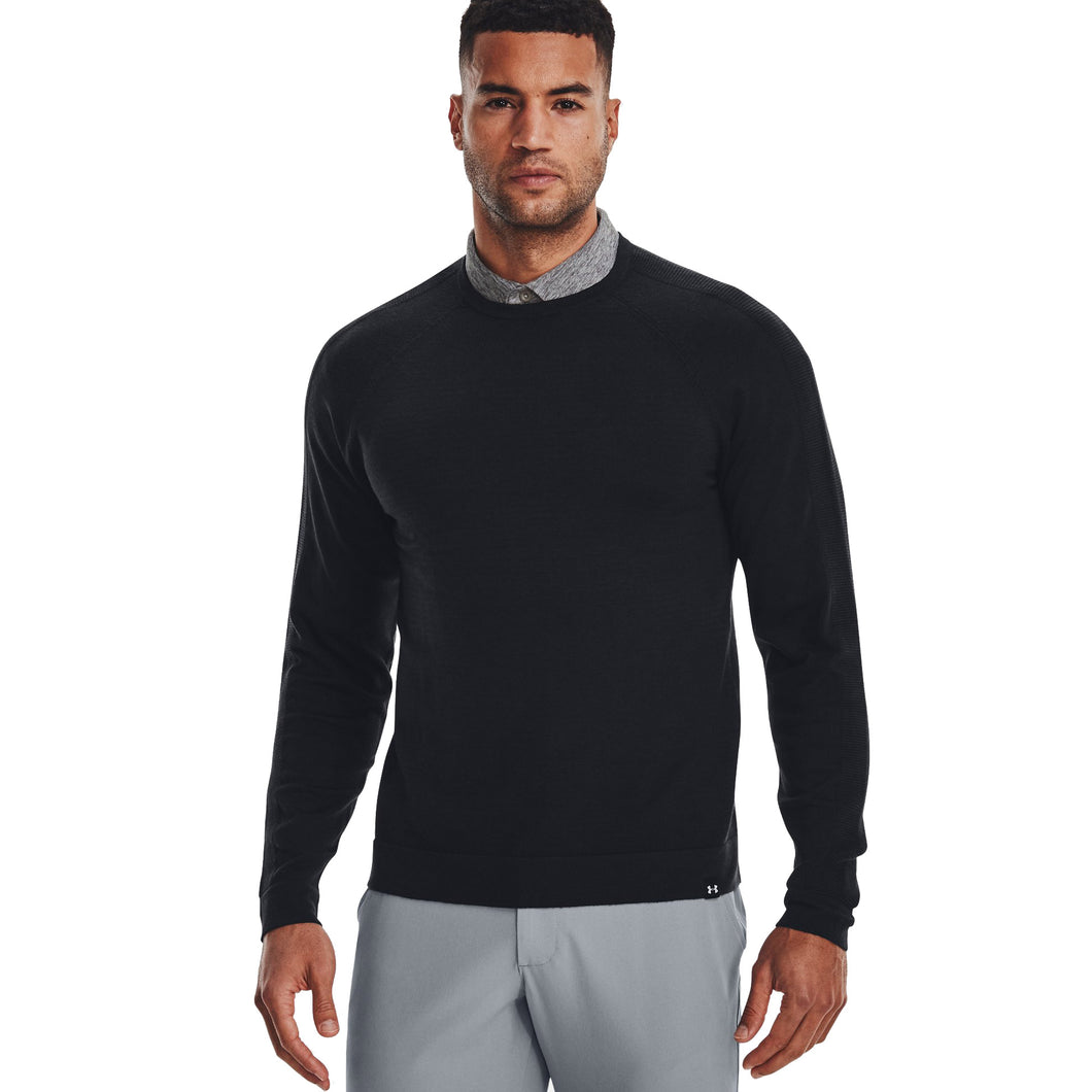 Under Armour Intelliknit Mens Golf Crewneck - BLACK 001/XXL