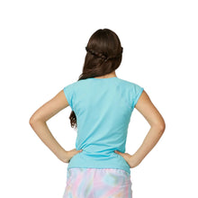 Load image into Gallery viewer, Sofibella UV Colors Cap Sleeve Girls Tennis Shirt
 - 5