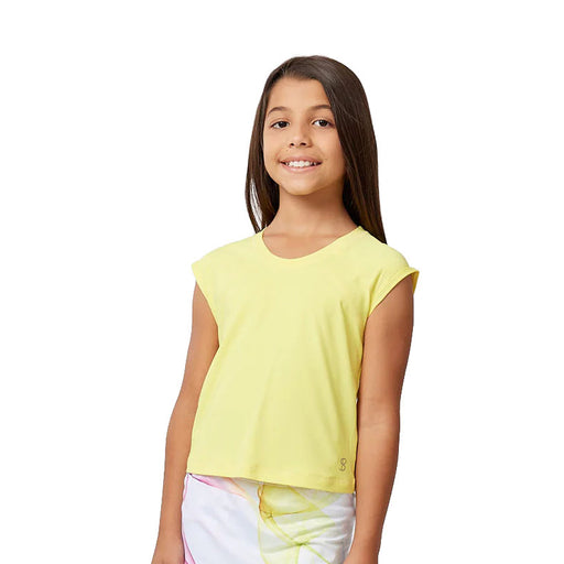 Sofibella UV Colors Cap Sleeve Girls Tennis Shirt - Sunshine/L