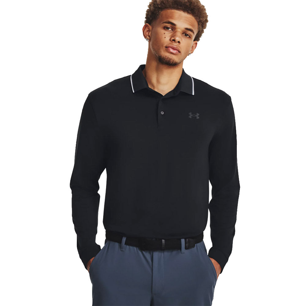 Under Armour Playoff 3.0 Mens LS Golf Polo - BLACK 001/XXL