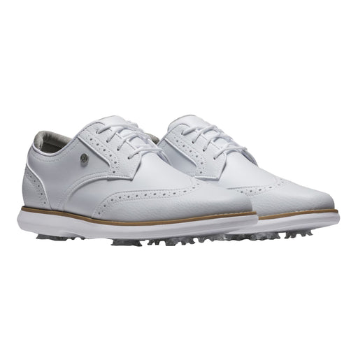 FootJoy Traditions Spiked Womens Golf Shoes - White/White/B Medium/10.0