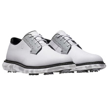 Load image into Gallery viewer, FootJoy Traditions Blucher Spiked Mens Golf Shoes - White/Blk/Grey/2E WIDE/11.0
 - 1