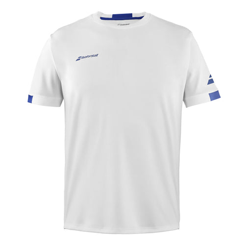 Babolat Play Crew Neck Boys Tennis Shirt - White/12-14