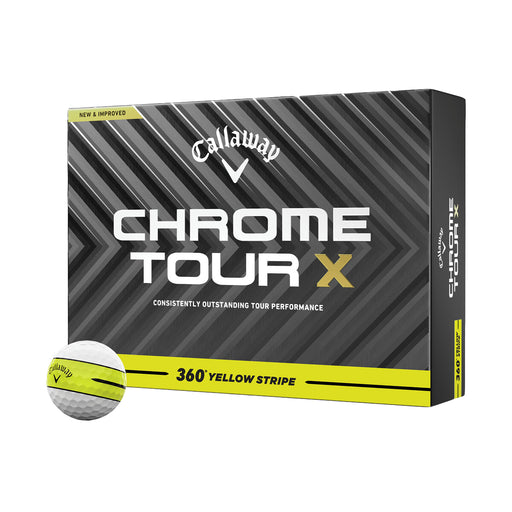 Callaway Chrome Tour X Golf Balls - Dozen - Yellow Stripe