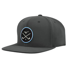 Load image into Gallery viewer, Mizuno Crossed Clubs Snapback Golf Hat - Charcoal/One Size
 - 5