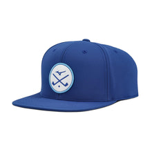 Load image into Gallery viewer, Mizuno Crossed Clubs Snapback Golf Hat - Royal/One Size
 - 7