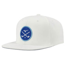 Load image into Gallery viewer, Mizuno Crossed Clubs Snapback Golf Hat - White/One Size
 - 9