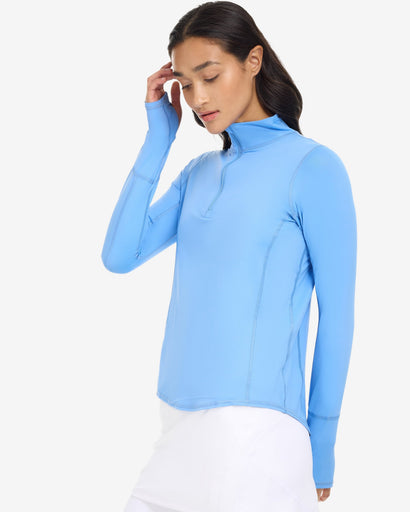BloqUV Women's Mock Zip Top Relaxed