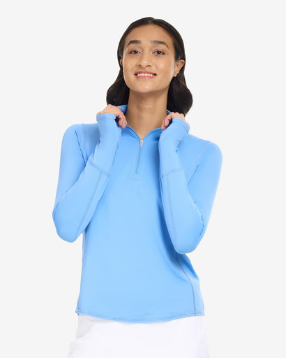 BloqUV Women's Mock Zip Top Relaxed