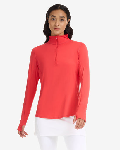 BloqUV Women's Mock Zip Top Relaxed
