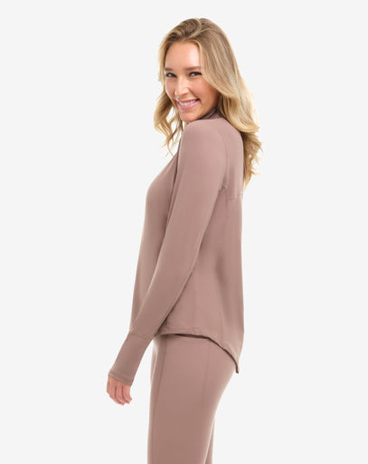 BloqUV Women's Mock Zip Top Relaxed