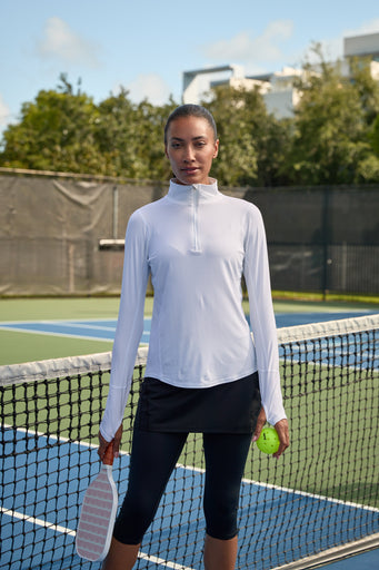 BloqUV Women's Mock Zip Top Relaxed
