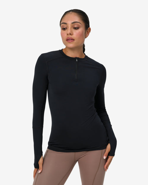 BloqUV Women's Performance Quarter Zip Long Sleeve Crew Shirt