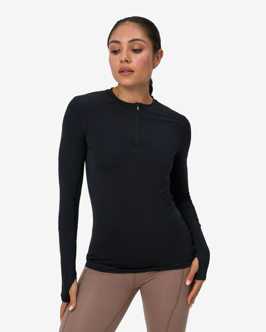 BloqUV Women's Performance Quarter Zip Long Sleeve Crew Shirt
