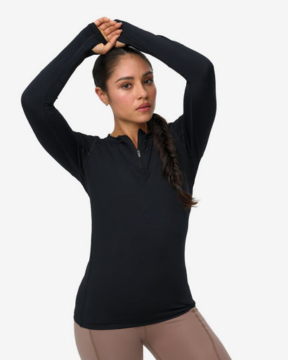BloqUV Women's Performance Quarter Zip Long Sleeve Crew Shirt