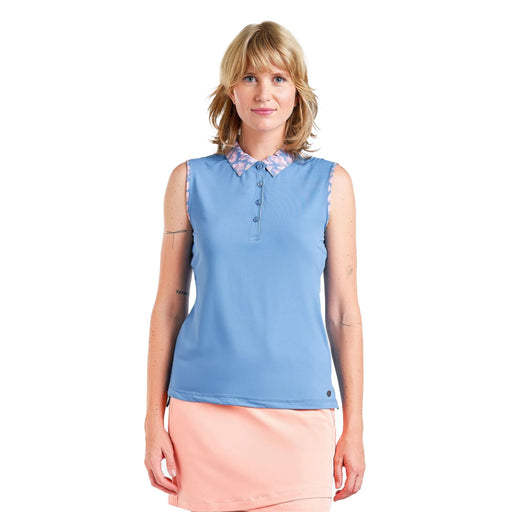 NVO Maeve Sleeveless Womens Golf Polo - Sea Reflection/L