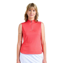 Load image into Gallery viewer, NVO Naomi II Mock Womens Sleeveless Golf Polo - Papaya/L
 - 1