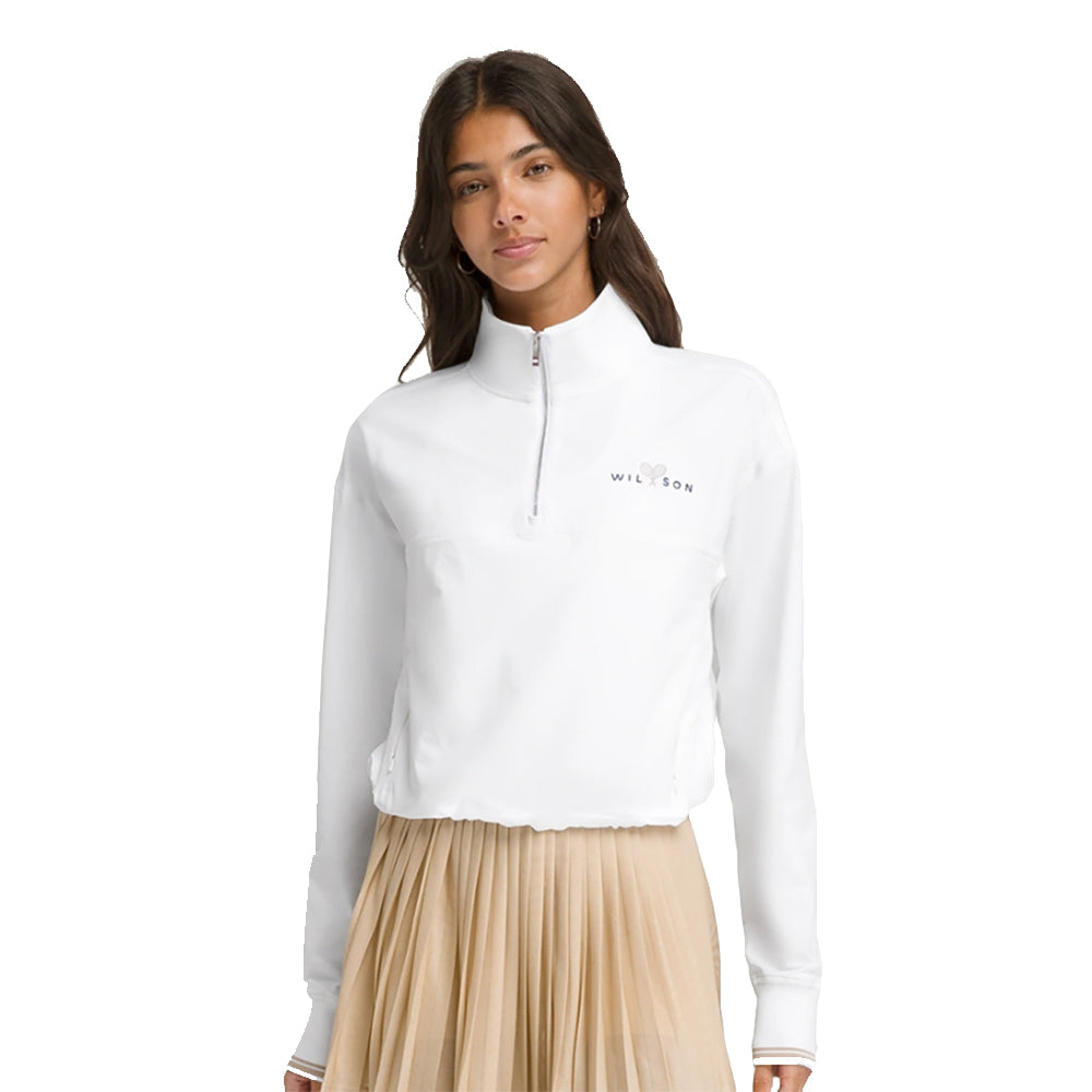 Wilson Davenport Woven Womens Tennis Pullover - Bright White/L