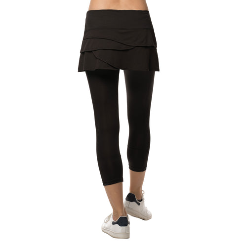 Lucky in Love Scallop Womens Tennis Skirt with Capri Leggings - 2
