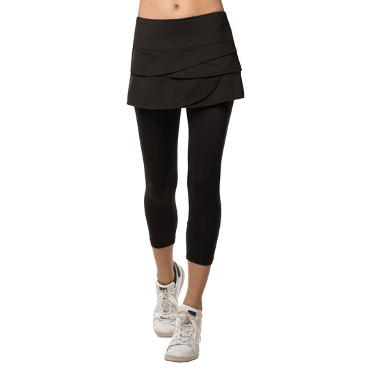Lucky in Love Scallop Womens Tennis Skirt with Capri Leggings