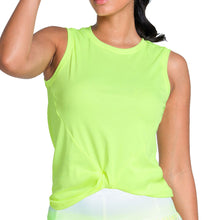 Load image into Gallery viewer, Lucky in Love Twist Front Womens Tennis Tank Top - Lemon Frost/L
 - 1