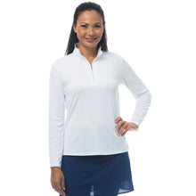 Load image into Gallery viewer, SanSoleil Solshine Mock White Womens LS Sun Shirt - White/XL
 - 1