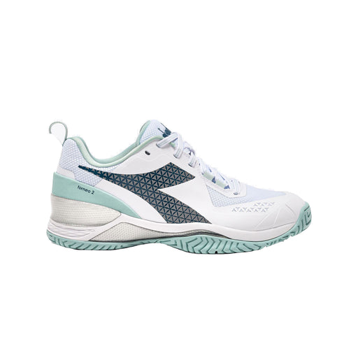 Diadora Blushield Torneo 2 AG Womens Tennis Shoes - Wht/L.blue/Surf/B Medium/10.5