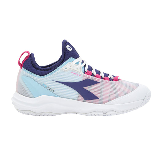 Diadora Blueshield Fly 4+ AG W Tennis Shoes 2023 - White/Blue/Pink/B Medium/10.5