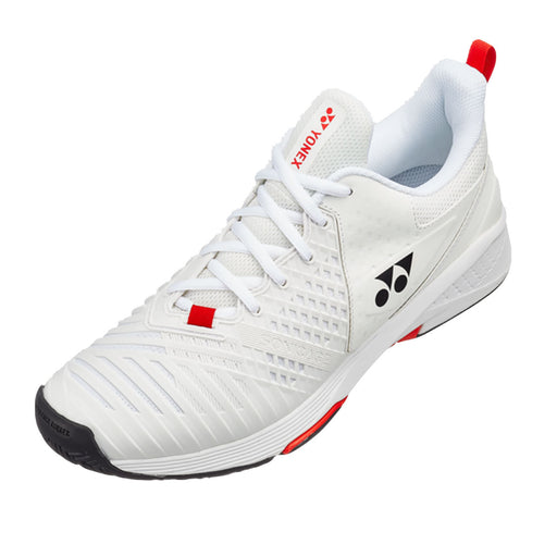 Yonex Power Cushion Sonicage 3 Mens Tennis Shoes - White/Red/D Medium/13.0