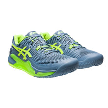 Load image into Gallery viewer, Asics GEL Resolution 9 Mens Tennis Shoes - Steel/Hazard Gn/2E WIDE/15.0
 - 16