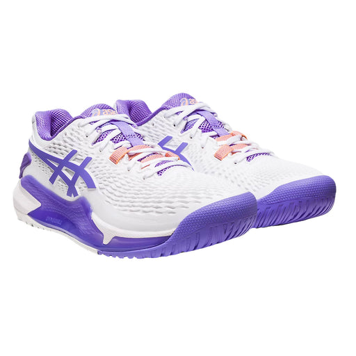 Asics Gel-Resolution 9 Womens Tennis Shoes - White/Amethyst/D Wide/12.0