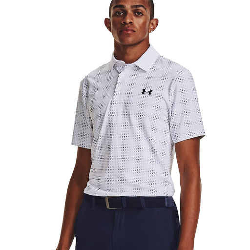 Under Armour Playoff 3.0 Printed Mens Golf Polo - WHITE 102/XXL