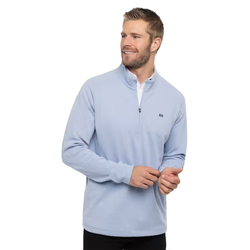 Travis Mathew Upgraded Mens Quarter Zip Pullover - Light Blue 4lbl/XXL