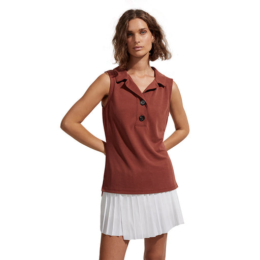 Varley Caine Womens Sleeveless Polo - Sienna/L