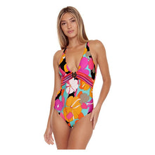 Load image into Gallery viewer, Trina Turk Gemini Plunge Print 1pc Womens Swimsuit - Multi/10
 - 1