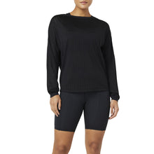 Load image into Gallery viewer, FILA Fi-Lux Mesh Long Sleeve Womens Top - BLACK 001/4X
 - 1