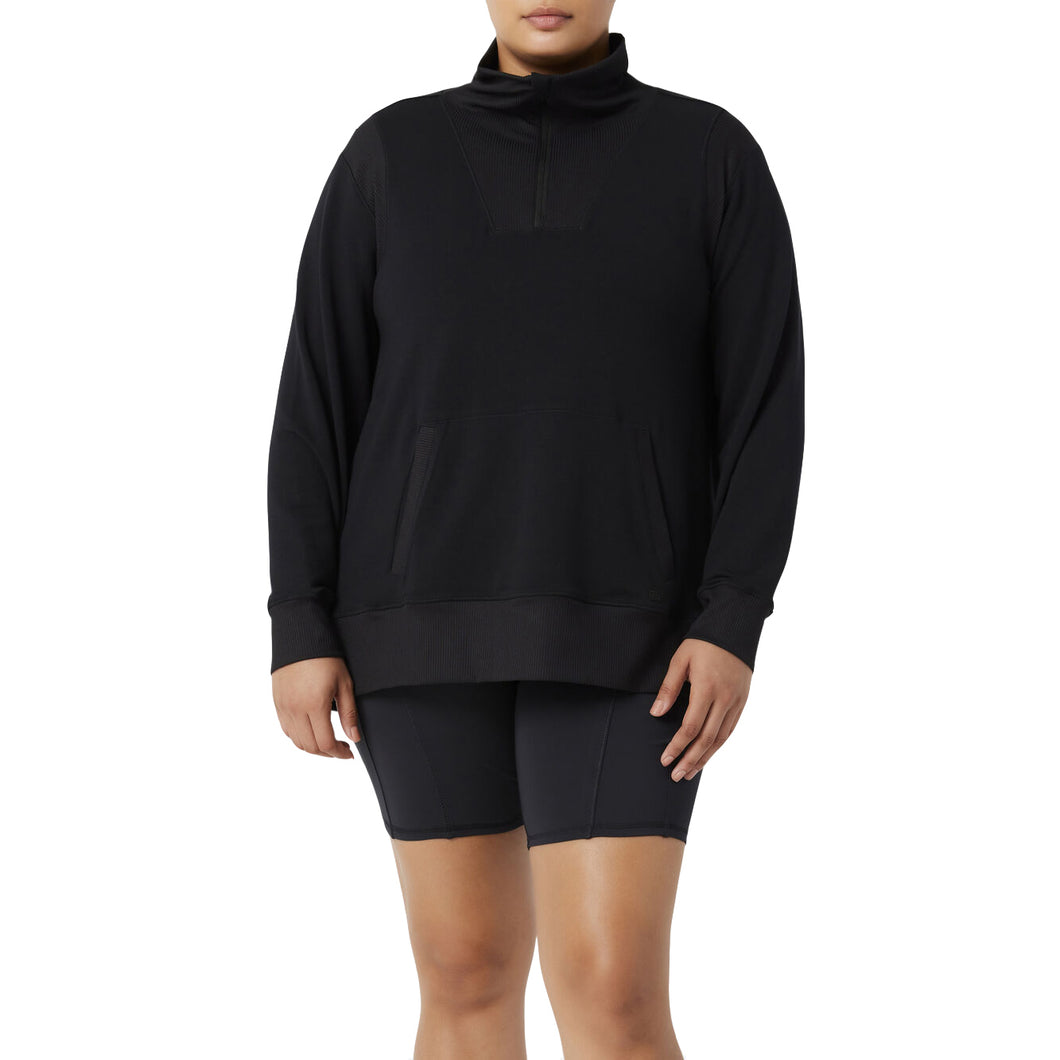 FILA Fi-Lux Half-Zip Plus Womens Pullover - BLACK 001/4X