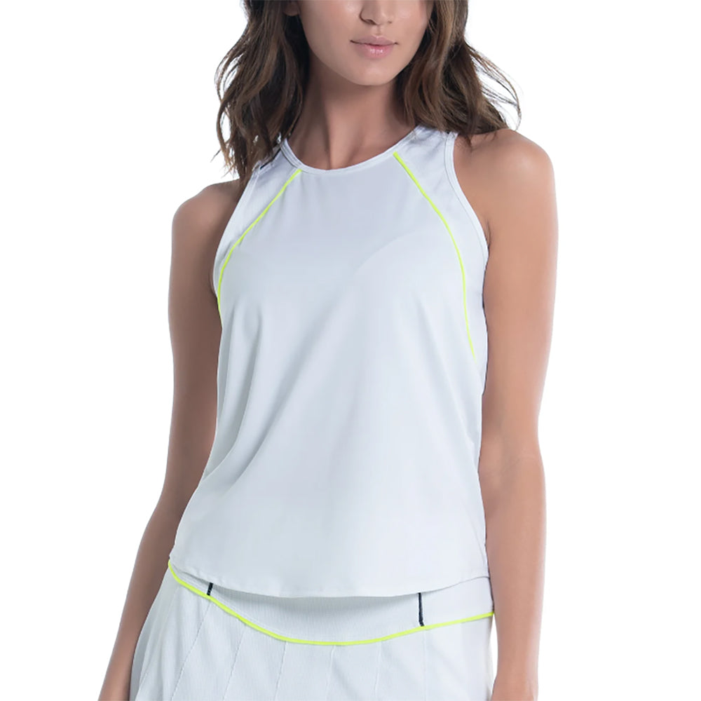 Lucky In Love Sporty Pique Womens Tennis Tank - WHITE 110/XL