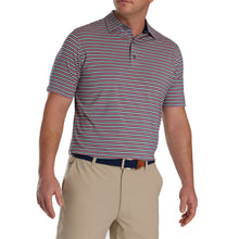 Load image into Gallery viewer, FootJoy Multi Stripe Sea Glass CoralMens Golf Polo - Sea Glass/Coral/XL
 - 1