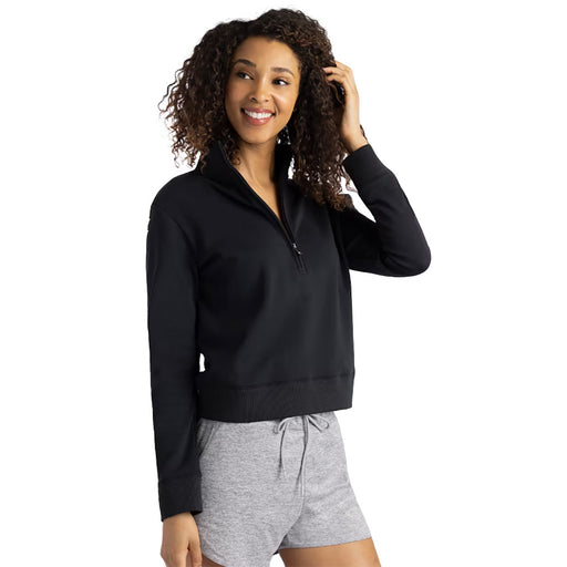 Travis Mathew Cloud Half Zip Womens Golf Pullover - Black 0blk/XL